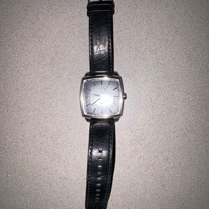 A/X Armani Exchange Silver Dial Black Strap Watch